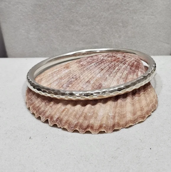 Silpada Bangle Bracelet 925 Hammered Solid Sterling Silver - Picture 3 of 16